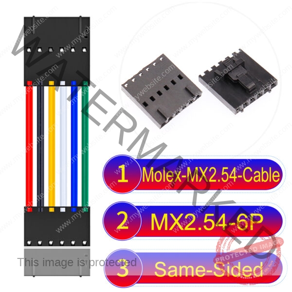 Molex 2.54mm MX2.54 6Pin Same-Side-Head Cable