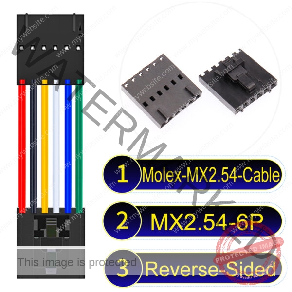 Molex 2.54mm MX2.54 6Pin Reverse-Side-Head Cable