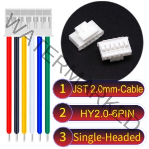 JST HY2.0mm 6-Pin Single-Headed 22AWG PVC Cable