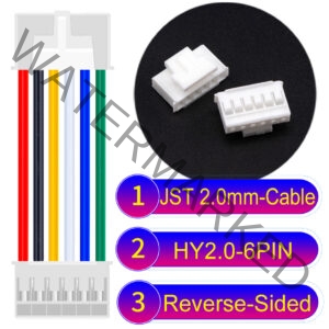 JST HY2.0mm 6-Pin Reverse-Side-Head 22AWG PVC Cable