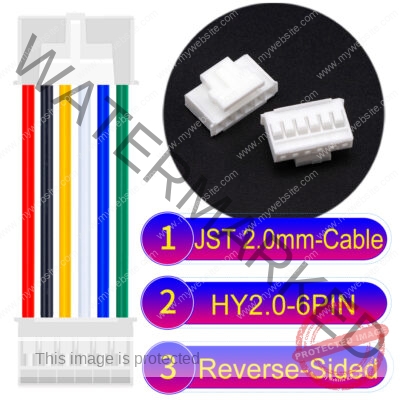 JST HY2.0mm 6-Pin Reverse-Side-Head 22AWG PVC Cable