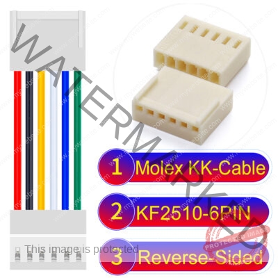 Molex KK-Cable KF2510 6-Pin Reverse-Side-Head PVC Cable