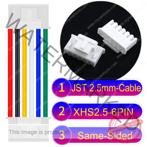 JST XHS2.5 with Belt Lock 6Pin Same-Side-Head Cable