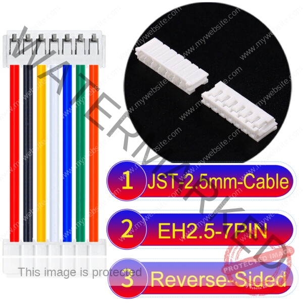 JST EH2.5 7-Pin Reverse-Side-Head 2.5mm PVC Cable