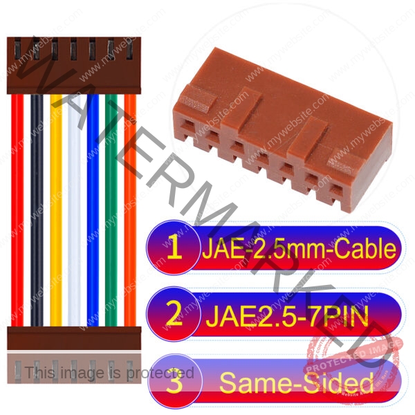 JAE 2.5mm 7-Pin Same-Side-Head 22AWG PVC Cable