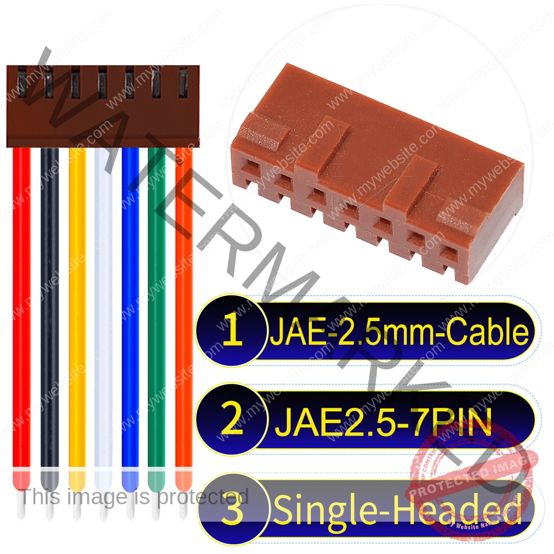 JAE 2.5mm 7-Pin Single-Headed 22AWG PVC Cable