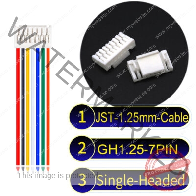 JST GH1.25mm 7-Pin Single-Headed 28AWG PVC Cable