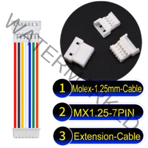 Molex MX1.25mm Picoblade 7-Pin Male Female Extension Cable 28AWG UL1571 Cable