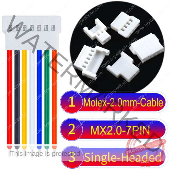 Molex MX2.0mm 7-Pin Male Single-Headed Cable