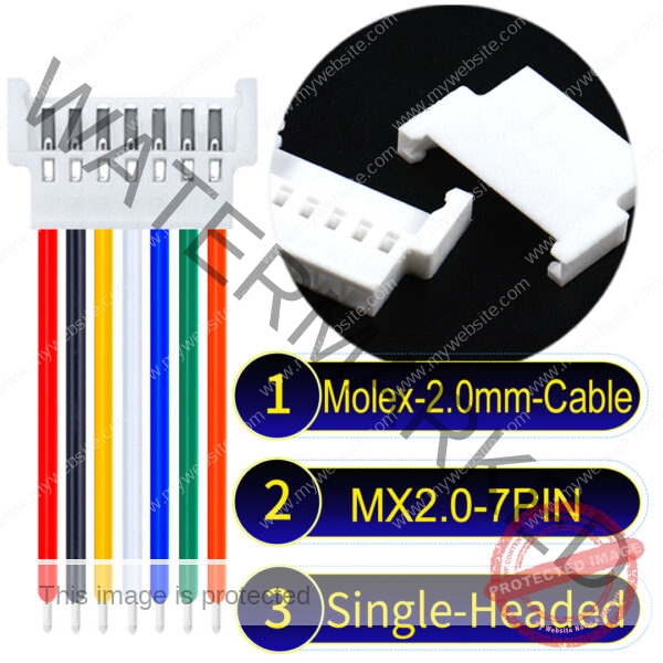 Molex MX2.0mm 7-Pin Female Single-Headed Cable