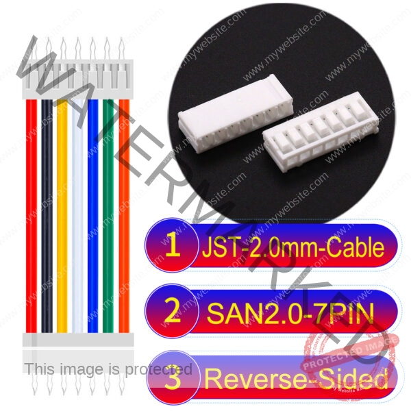 JST 2.0mm SAN2.0 7Pin Reverse-Side-Head Cable