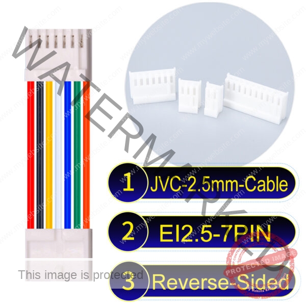 JVC 2.5mm 7-Pin Reverse-Side-Head 22AWG PVC Cable