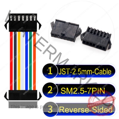 JST 2.5mm SM2.54 7Pin Reverse-Side-Head Cable