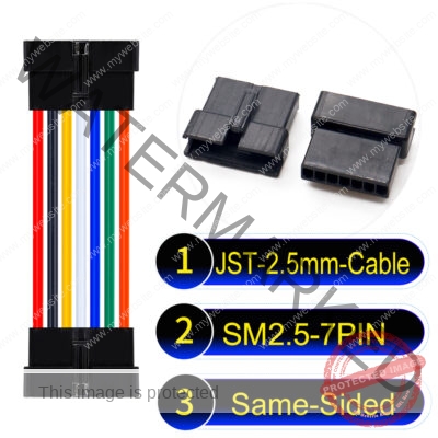 JST 2.5mm SM2.54 7Pin Female Same-Side-Head Cable