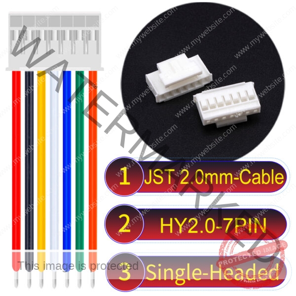 JST HY2.0mm 7-Pin Single-Headed 22AWG PVC Cable