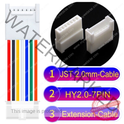 JST HY2.0mm 7-Pin Extension Cable 22AWG PVC Cable