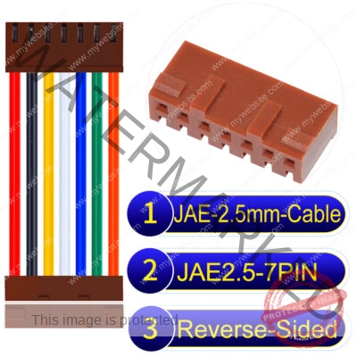 JAE 2.5mm 7-Pin Reverse-Side-Head 22AWG PVC Cable