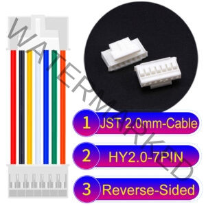 JST HY2.0mm 7-Pin Reverse-Side-Head 22AWG PVC Cable