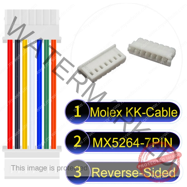 Molex KK 2.54mm MX5264 7Pin Reverse-Side-Head Cable