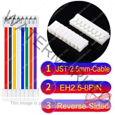 JST EH2.5 8-Pin Reverse-Side-Head 2.5mm PVC Cable