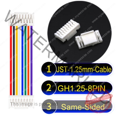 JST GH1.25mm 8-Pin Same-Side-Head 28AWG PVC Cable