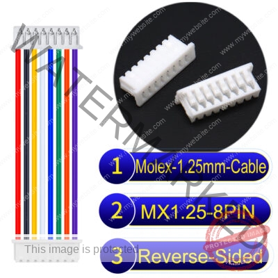 Molex MX1.25mm Picoblade 8-Pin Reverse-Side-Head 28AWG UL1571 Cable