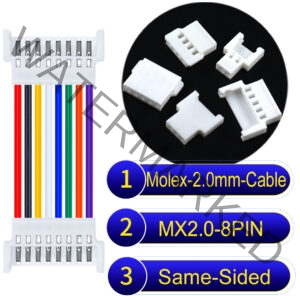 Molex MX2.0mm 8-Pin Female Same-Side-Head Cable