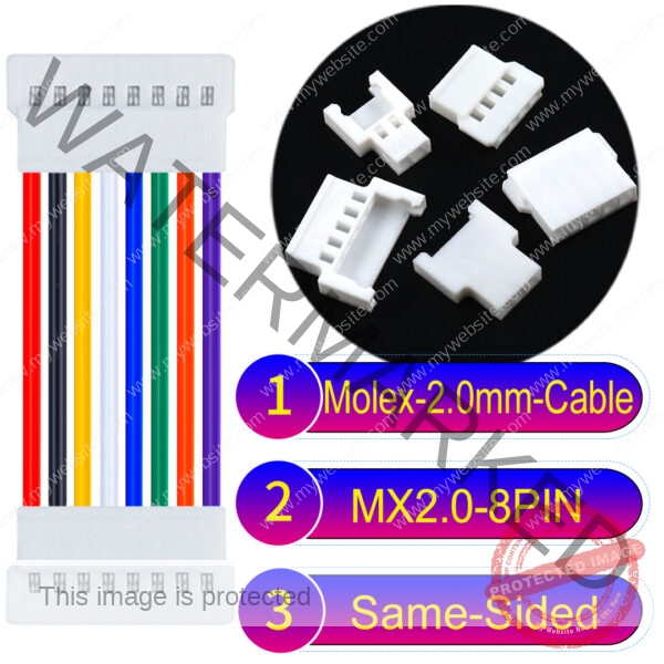 Molex MX2.0mm 8-Pin Male Same-Side-Head Cable