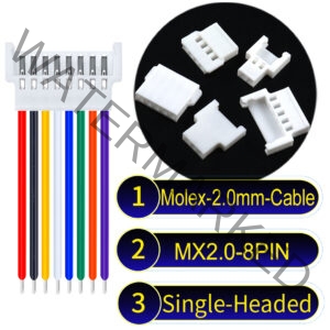 Molex MX2.0mm 8-Pin Female Single-Headed Cable