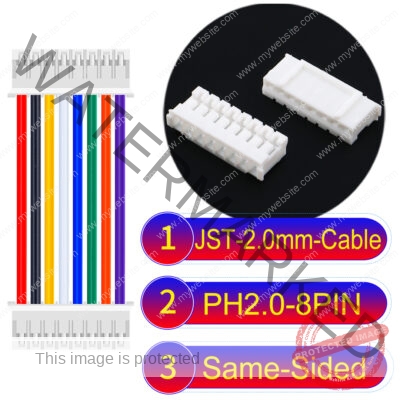 JST 2.0mm PH2.0 8Pin Same-Side-Head Cable