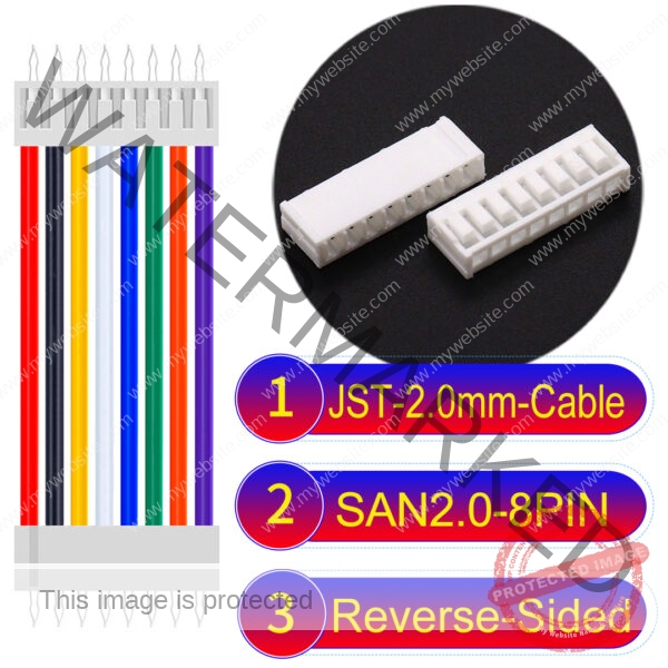 JST 2.0mm SAN2.0 8Pin Reverse-Side-Head Cable