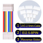 JVC 2.5mm 8-Pin Reverse-Side-Head 22AWG PVC Cable