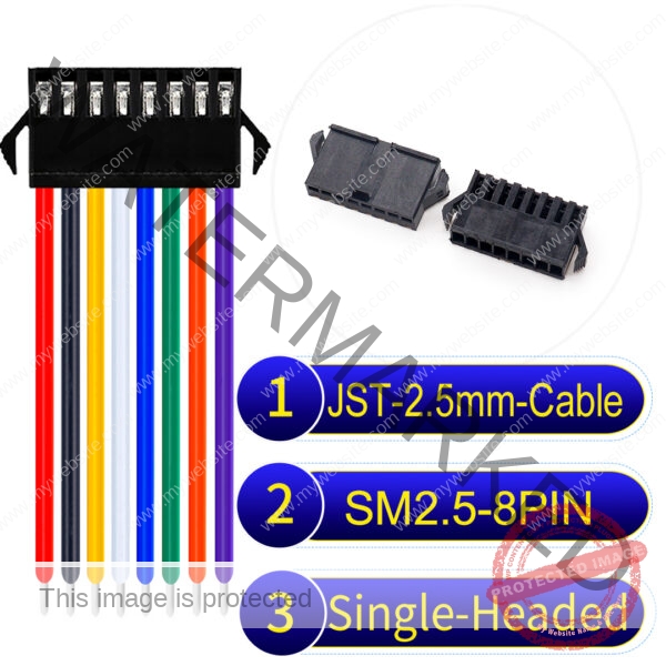 JST 2.5mm SM2.54 8Pin Single-Headed Cable