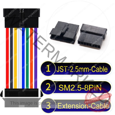 JST 2.5mm SM2.54 8Pin Male Female Extension Cable