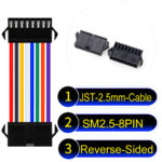 JST 2.5mm SM2.54 8Pin Reverse-Side-Head Cable