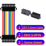 JST 2.5mm SM2.54 8Pin Male Same-Side-Head Cable