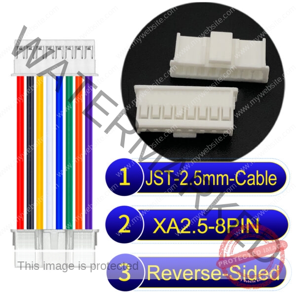 JST 2.5mm XA 8Pin Reverse-Side-Head Cable