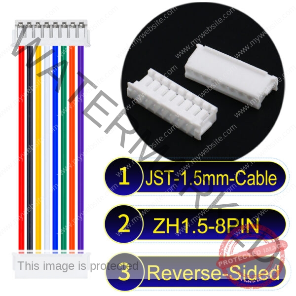 JST ZH1.5 8Pin Reverse-Side-Head Cable