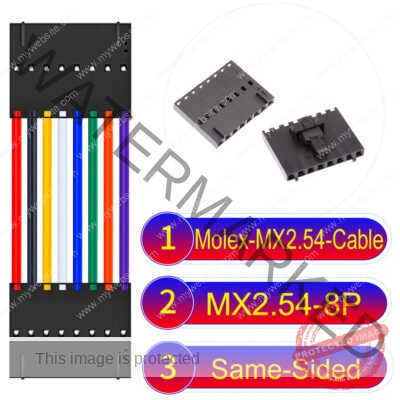 Molex 2.54mm MX2.54 8Pin Same-Side-Head Cable