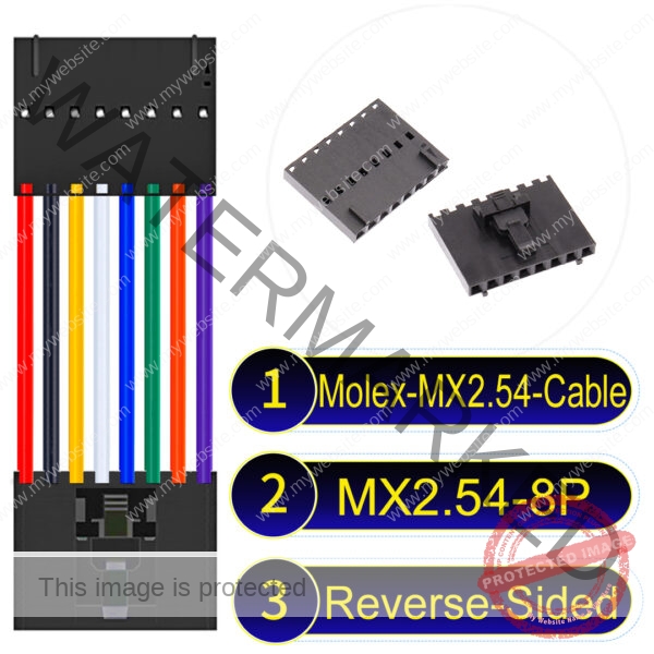 Molex 2.54mm MX2.54 8Pin Reverse-Side-Head Cable