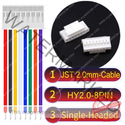 JST HY2.0mm 8-Pin Single-Headed 22AWG PVC Cable