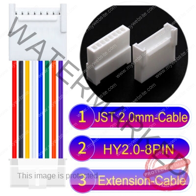 JST HY2.0mm 8-Pin Extension Cable 22AWG PVC Cable