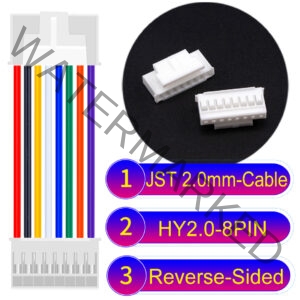 JST HY2.0mm 8-Pin Reverse-Side-Head 22AWG PVC Cable