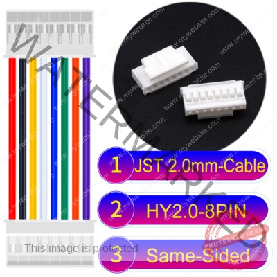 JST HY2.0mm 8-Pin Same-Side-Head 22AWG PVC Cable