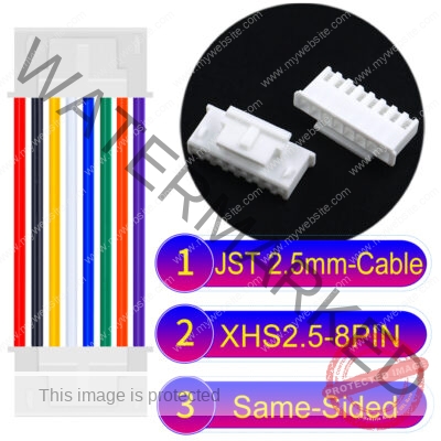 JST XHS2.5 with Belt Lock 8Pin Same-Side-Head Cable