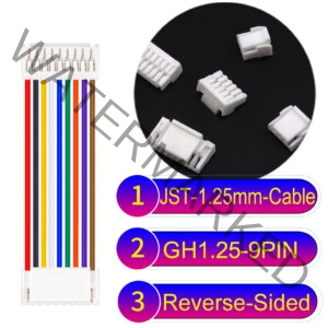 JST GH1.25mm 9-Pin Reverse-Side-Head 28AWG PVC Cable