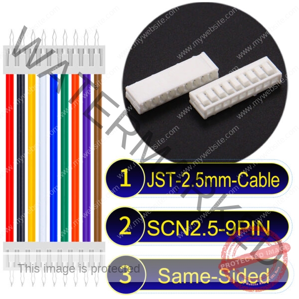 JST 2.5mm SCN2.5 9Pin Same-Side-Head Cable