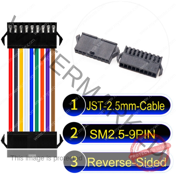 JST 2.5mm SM2.54 9Pin Reverse-Side-Head Cable