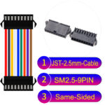 JST 2.5mm SM2.54 9Pin Male Same-Side-Head Cable