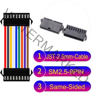 JST 2.5mm SM2.54 9Pin Male Same-Side-Head Cable